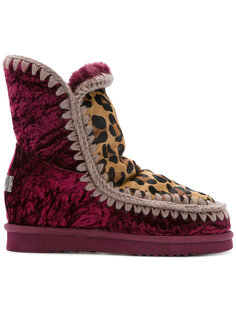 velvet and leopard print Inner Wedge boots Mou