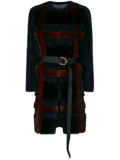 belted check jacket Blancha