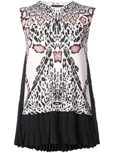 animal print pleated hem top Yigal Azrouel