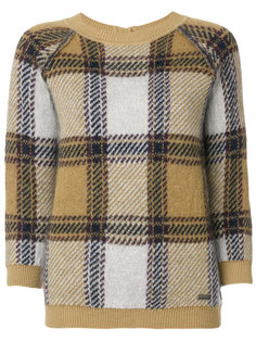 plaid button-back brushed sweater Woolrich