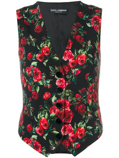 жилетка с принтом роз Dolce &amp; Gabbana