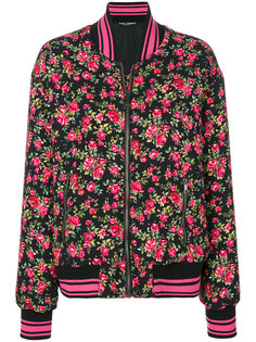 куртка-бомбер с принтом роз  Dolce &amp; Gabbana