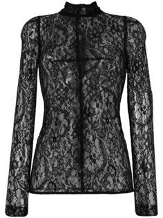 полупрозрачная кружевная блузка с цветочным узором  Givenchy