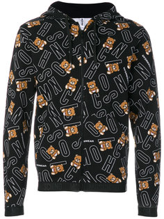 teddy logo print hoodie Moschino