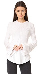 Autumn Cashmere Ribbed Flare with Bell Sleeves