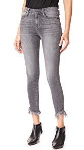 FRAME Le High Shredded Raw Skinny Jeans