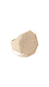 Shay 18k Gold Jumbo Pave Octagon Signet Ring