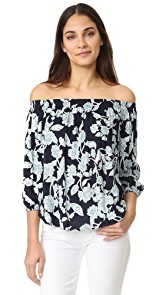 Splendid Etched Floral Off Shoulder Top