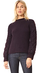 TSE Cashmere Cable Knit Mock Neck Sweater