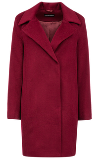 Бордовое полушерстяное пальто La Reine Blanche