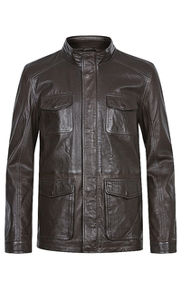 Утепленная кожаная куртка на молнии Urban Fashion for men