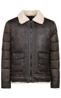 Утепленная комбинированная куртка с отделкой искусственным мехом Urban Fashion for men