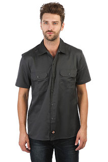 Рубашка Dickies Short Sleeve Slim Work Shirt Charcoal Grey