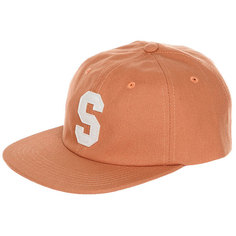 Бейсболка с прямым козырьком Stussy Felt S Canvas Strapback Cap Orange