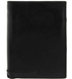 Черное портмоне из натуральной кожи Gianni Conti