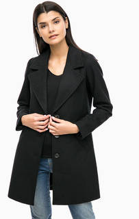 Черное демисезонное пальто с содержанием шерсти и хлопка Tom Tailor