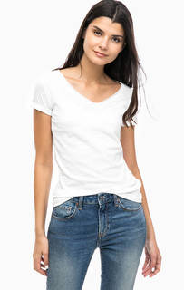 Белая футболка с треугольным вырезом Mavi