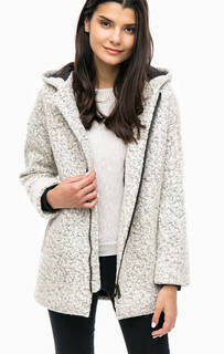 Серое пальто с капюшоном на молнии Mavi