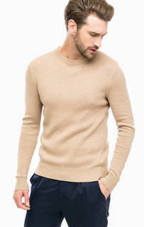 Бежевый хлопковый джемпер Calvin Klein Jeans