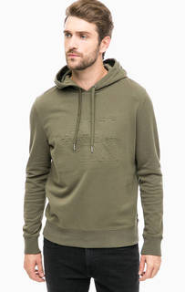Хлопковая толстовка цвета хаки Calvin Klein Jeans