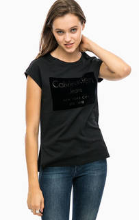 Черная футболка с принтом Calvin Klein Jeans