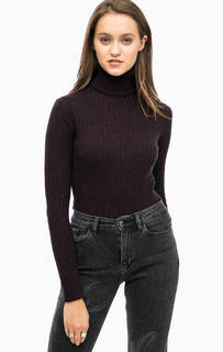 Фиолетовая водолазка из хлопка Calvin Klein Jeans