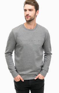 Серый хлопковый свитшот Calvin Klein Jeans