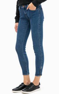 Синие укороченные джинсы скинни Wrangler
