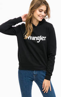 Черная хлопковая толстовка с принтом Wrangler