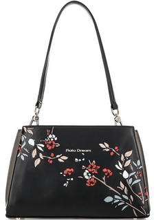 Кожаная сумка с вышивкой и принтом Fiato Dream