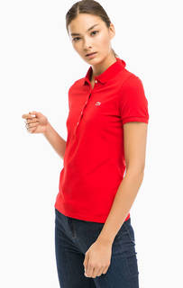 Красная хлопковая футболка поло Lacoste