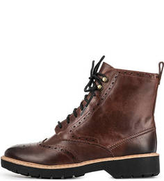 Кожаные ботинки с брогированием Clarks