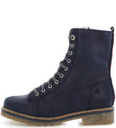 Синие утепленные ботинки из нубука S.Oliver