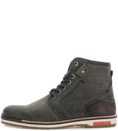 Серые кожаные ботинки S.Oliver