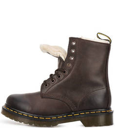 Утепленные кожаные ботинки Dr. Martens