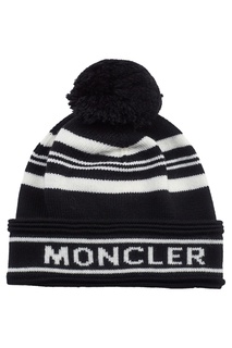 Шерстяная шапка с логотипом Moncler