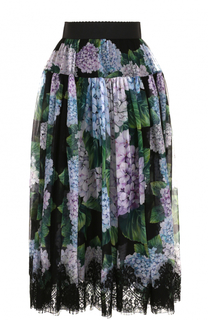 Шелковая юбка-миди с цветочным принтом Dolce &amp; Gabbana