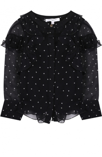 Прозрачная блуза с оборками и принтом Givenchy
