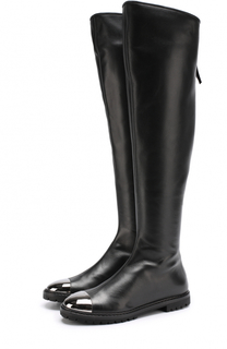 Кожаные сапоги с металлической отделкой Giuseppe Zanotti Design