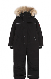 Пуховый комбинезон Grizzly с меховой отделкой капюшона Canada Goose