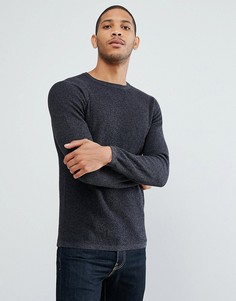 Трикотажный джемпер с круглым вырезом Selected Homme - Темно-синий