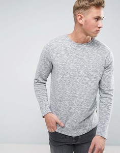 Меланжевый свитшот с асимметричным краем Jack &amp; Jones - Серый