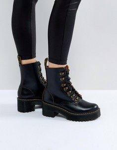 Походные ботинки на шнуровке с толстой подошвой Dr Martens Leona - Черный