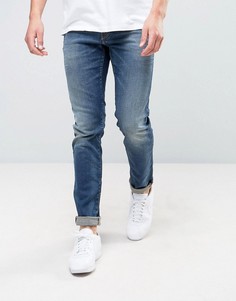 Синие выбеленные джинсы слим Jack &amp; Jones - Синий