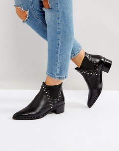 Кожаные ботинки с заклепками Steve Madden Doruss - Черный