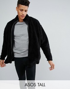 Оверсайз-куртка с отделкой борг ASOS TALL - Черный