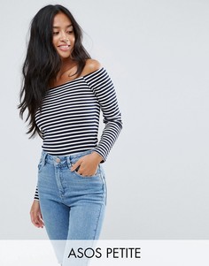 Боди в полоску с длинными рукавами ASOS PETITE - Мульти