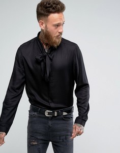 Рубашка классического кроя с бантом ASOS - Черный