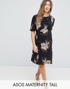 Чайное платье с принтом ASOS Maternity TALL - Мульти