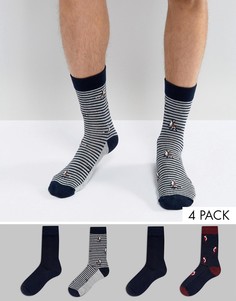 4 пары носков с узорами Jack & Jones - Темно-синий